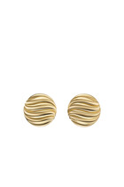 Sculpted Cable Stud Earrings, 18k Yellow Gold